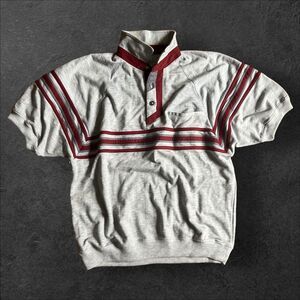 Vintage Green Lines International Polo Shirt M - Gray and Red